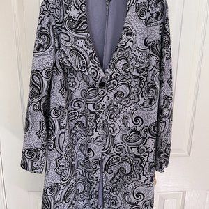 Maggie Barnes 1-Button Unlined Knee Length Coat - 2X  -  22/24W